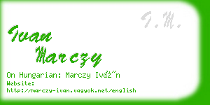 ivan marczy business card